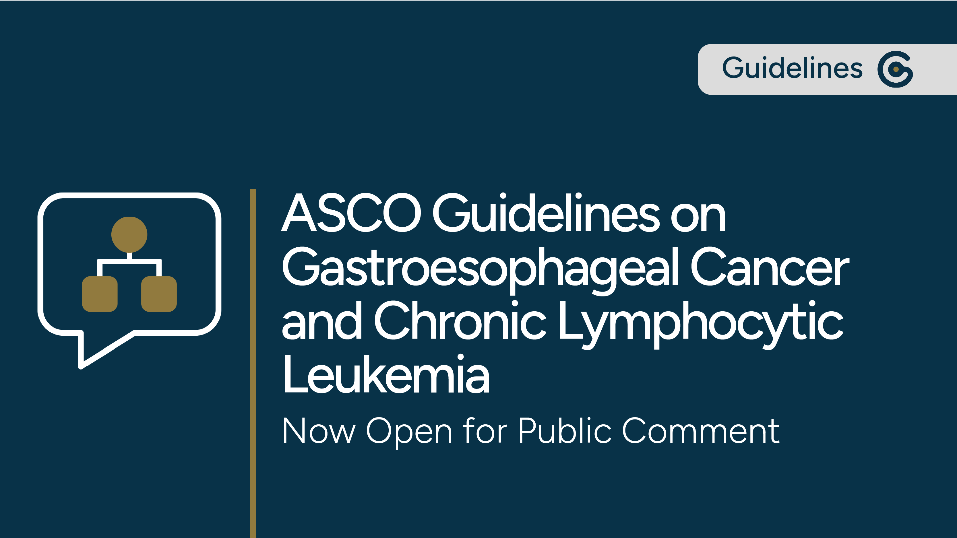 ASCO Guidelines on Gastroesophageal Cancer and Chronic Lymphocytic Leukemia are Open for Public Comment post image