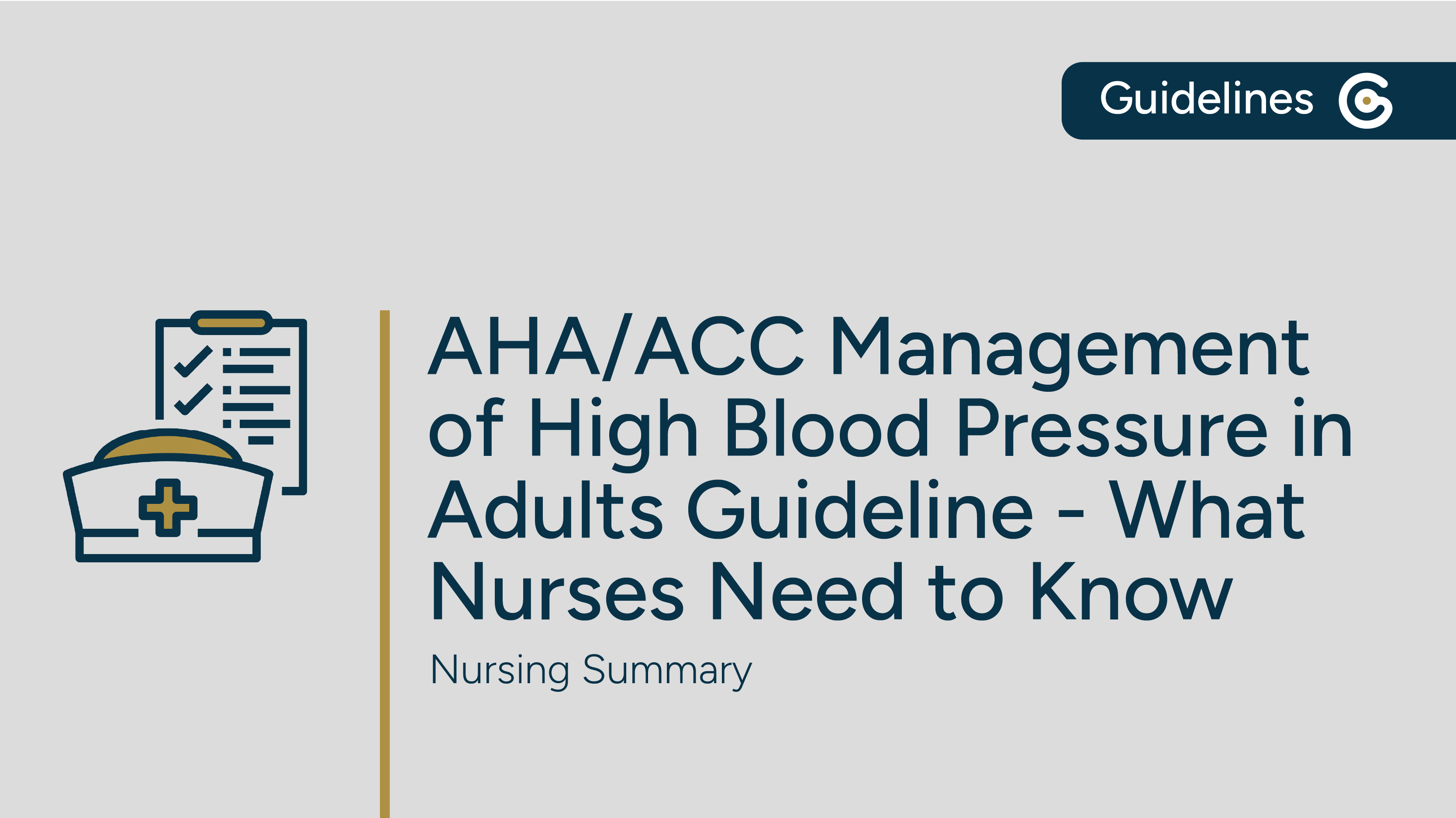 AHA/ACC Management of High Blood Pressure Nursing Summary - Guideline ...