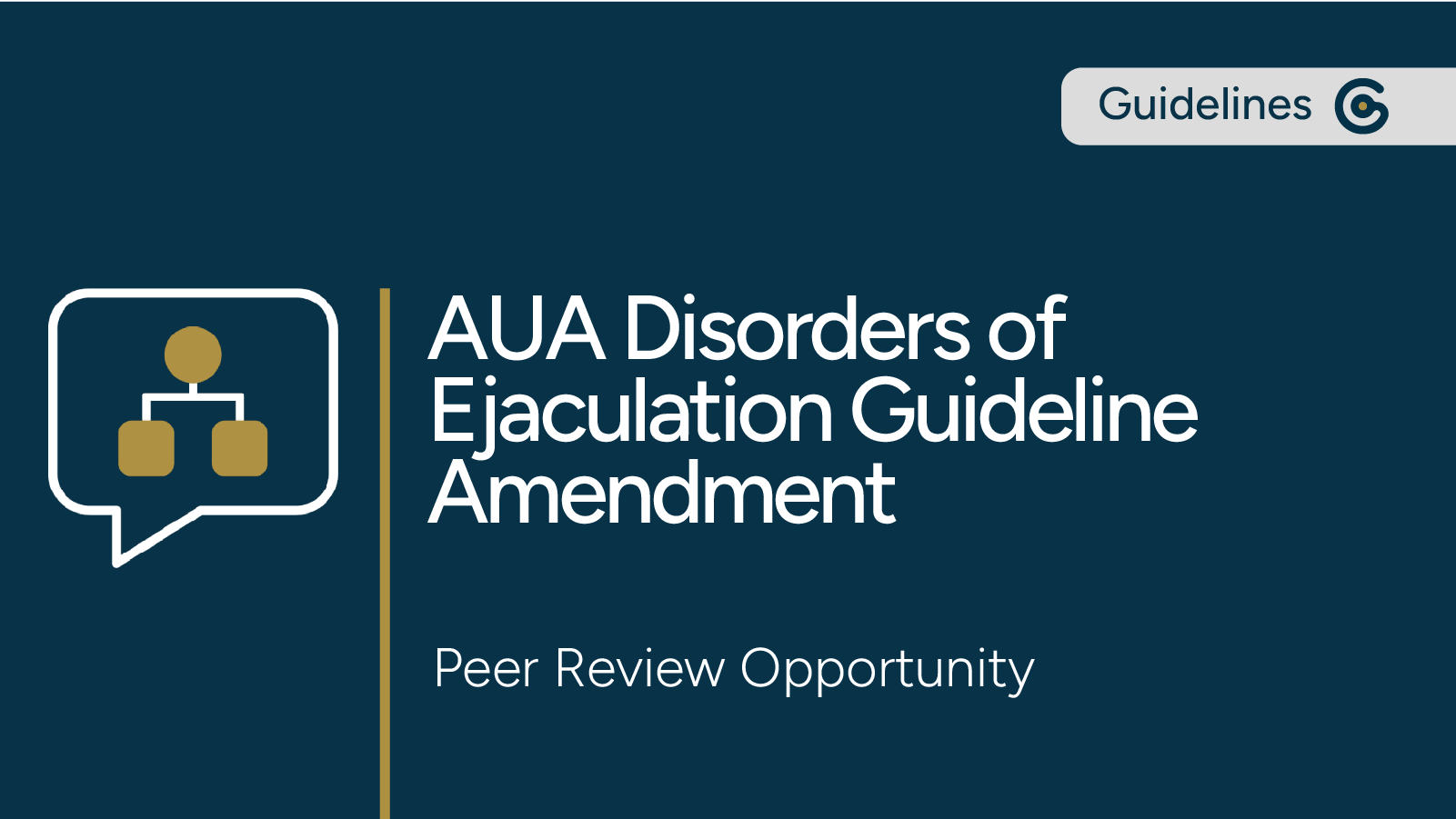 AUA Draft Guideline Amendment for Disorders of Ejaculation Peer Review Opportunity Now Available post image