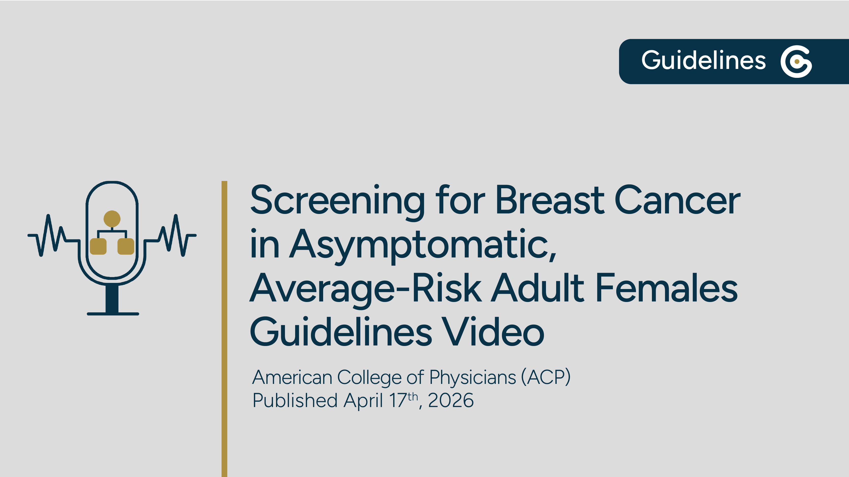 ACP Screening for Breast Cancer in Asymptomatic, Average-Risk Adult Females 2026 Guidance Statement featured image