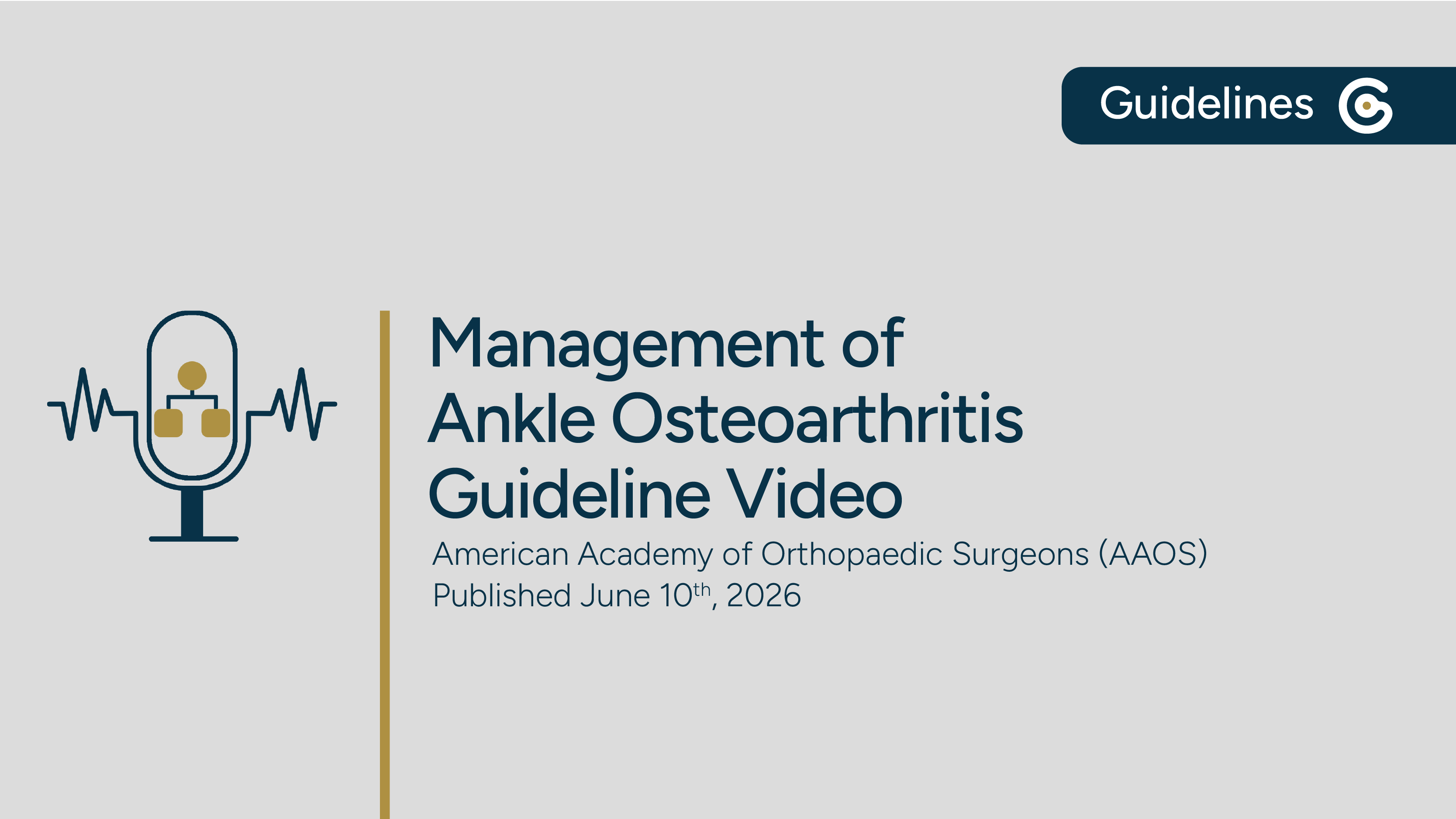 AAOS Management of Ankle Osteoarthritis 2026 Guideline - Key Recommendations post image